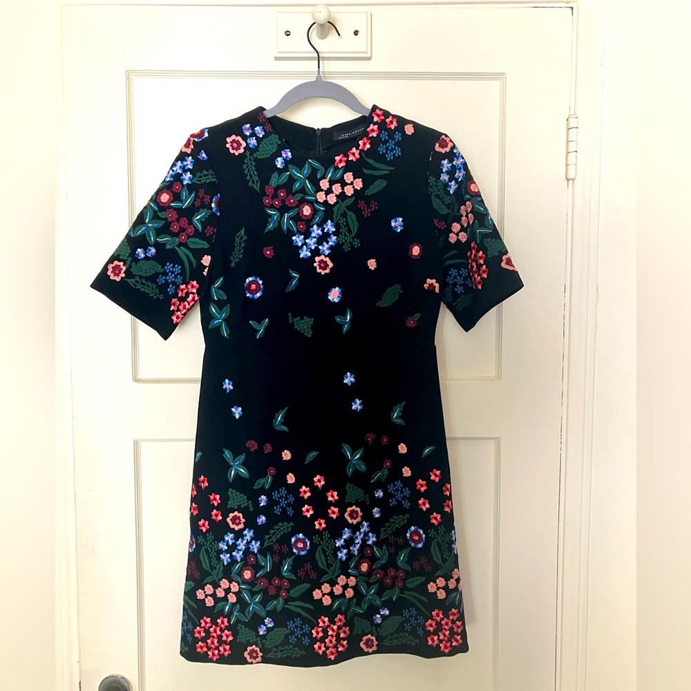 Zara floral embroidered cocktail dress - size small